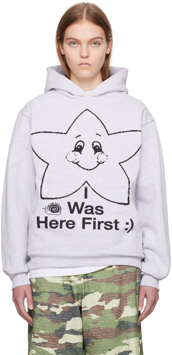 Mikina Online Ceramics Happy Star Hoodie Šedá | Happy Star