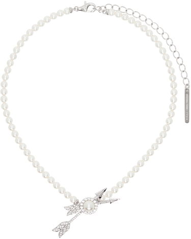 Náhrdelník SHUSHU/TONG SHUSHU/TONG YVMIN Edition Double Arrow Pave Pearl Necklace Biela | 23383SLV00NN, 0