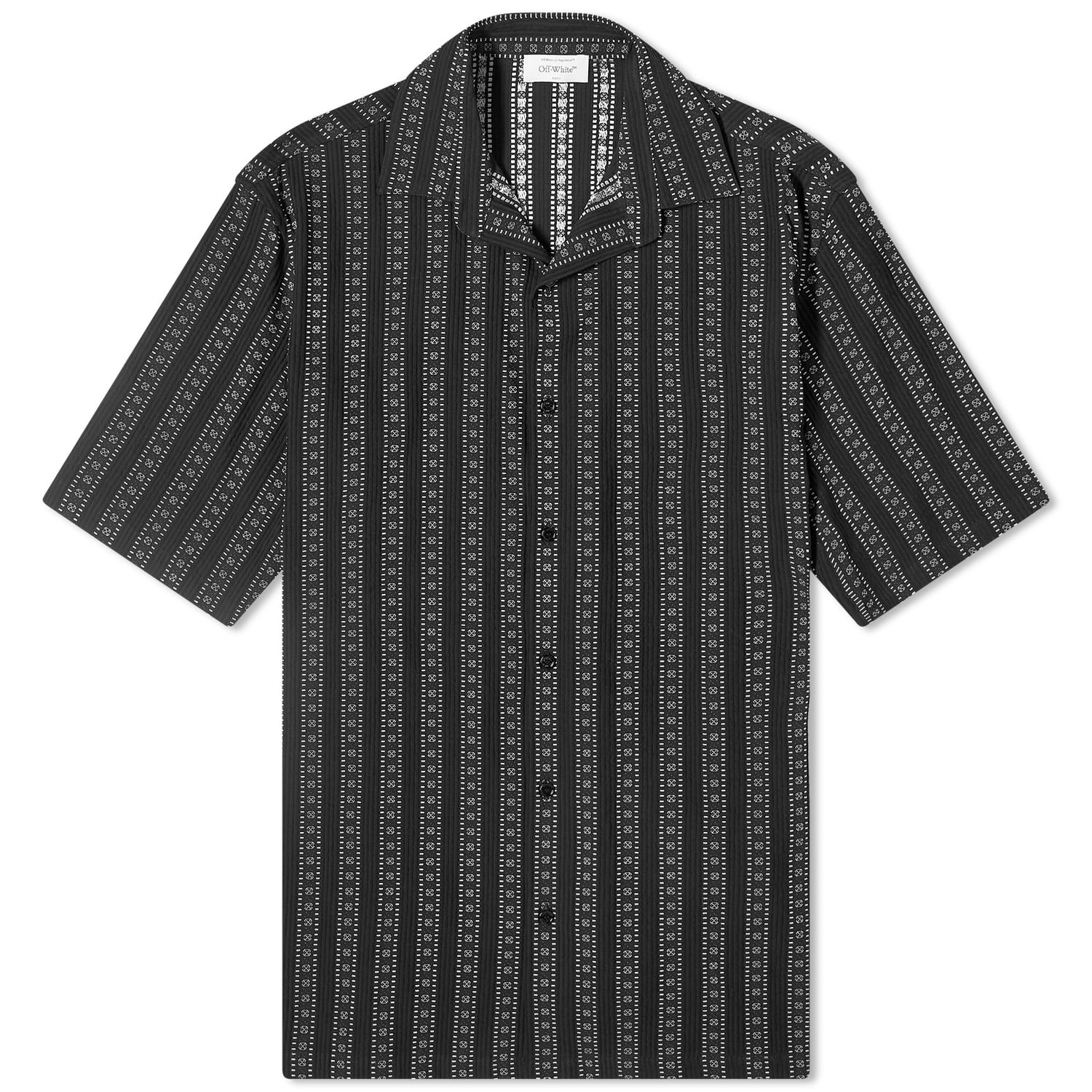 Košeľa Off-White Arrow Stripe Vacation Shirt Modrá | OMGG013S24FAB0018200, 0