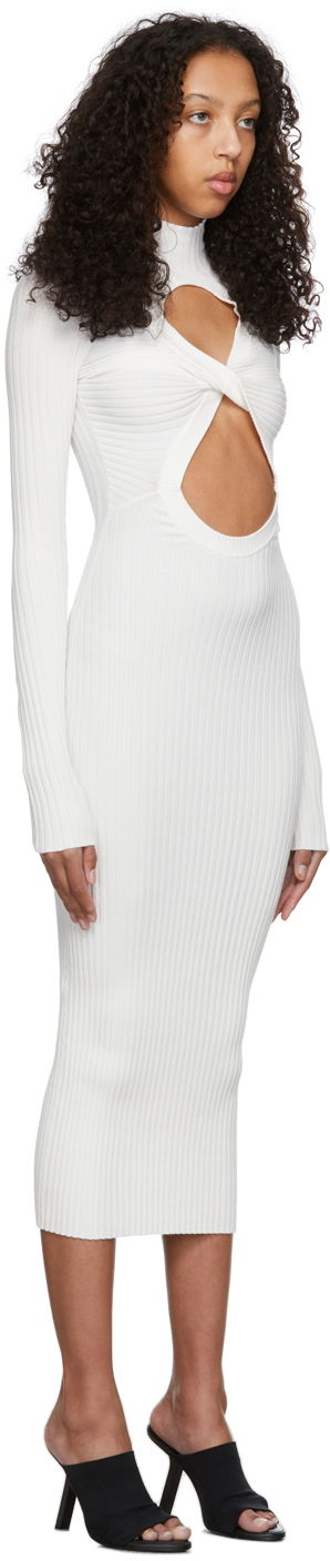 Šaty Dion Lee Dion Lee Figure 8 Cutout Ribbed Knit Midi Dress Biela | A7547R22, 1