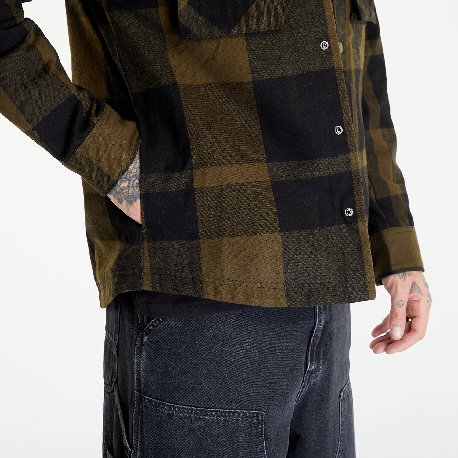 Košeľa Tommy Hilfiger Tommy Jeans Check Sherpa Lin Overshirt Green Zelené | DM0DM17250 MR1, 1