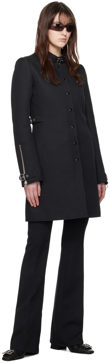 Kabáty Courrèges Buckle Detail Coat Čierna | 124CMA137PL0077, 3
