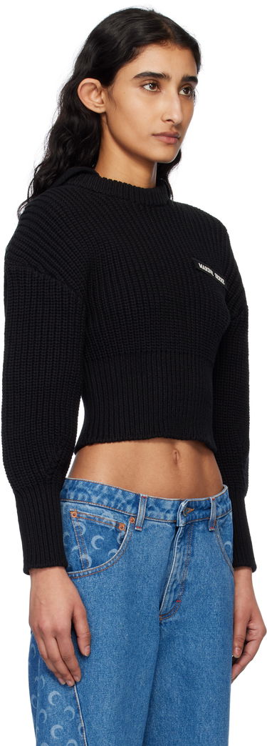 Sveter Marine Serre Marine Serre Half Cardigan Knit Sweater Čierna | WTK027A CKNI0529, 1