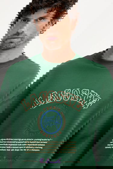 Mikina Lacoste Tennis Heritage Embroidered Sweatshirt Zelené | SH5888, 3