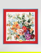 Dolce & Gabbana 90x90 Multicolor Floral Silk Twill Foulard