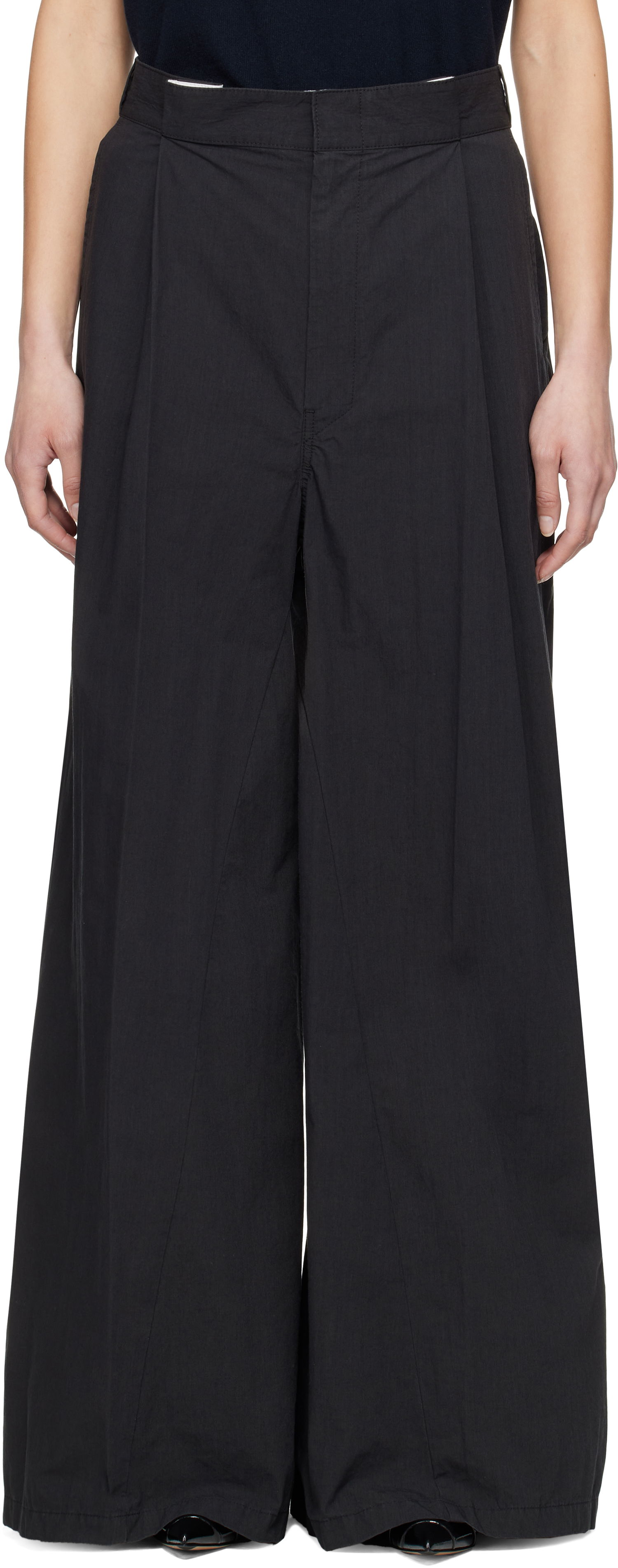 Nohavice Maison Margiela Maison Margiela Pleated Wide-Leg Trousers Čierna | S51KA0601 M35289, 0