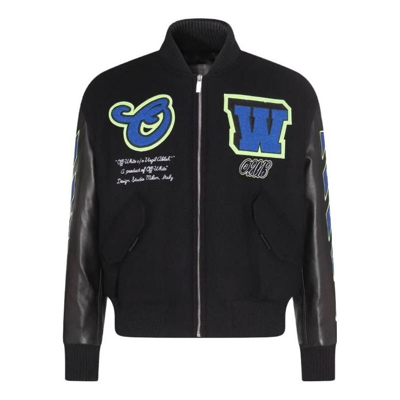 Bomber bunda Off-White Off-White Varsity Jacket Čierna | OMJA104S23LEA0011069, 0