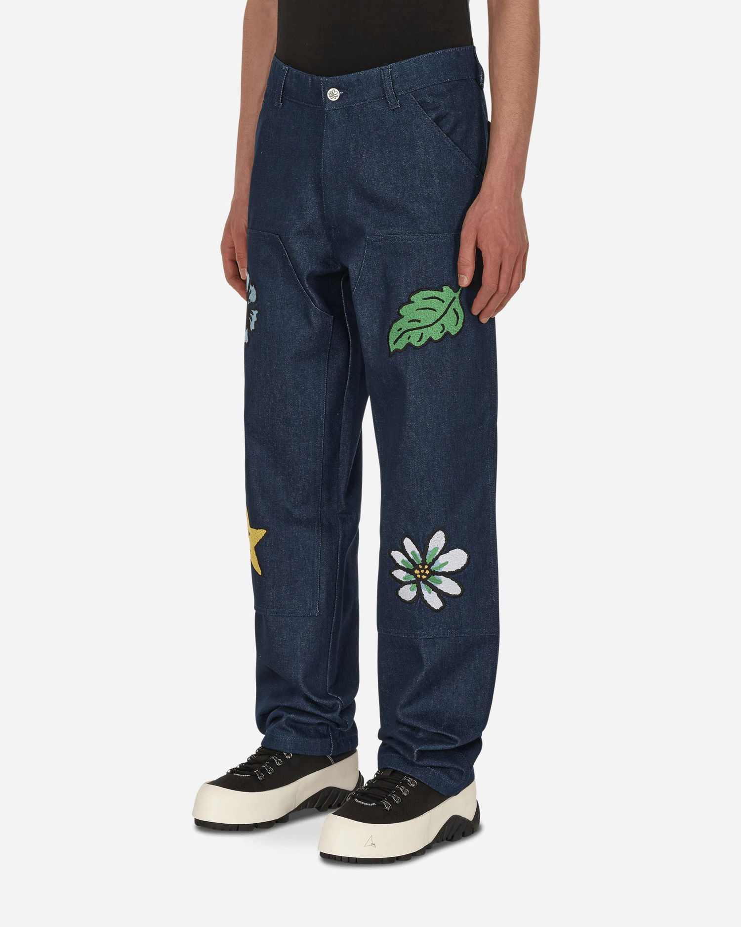 Nohavice Sky High Farm Embroidered Workwear Denim Pants Navy | SHF01P002 1, 1