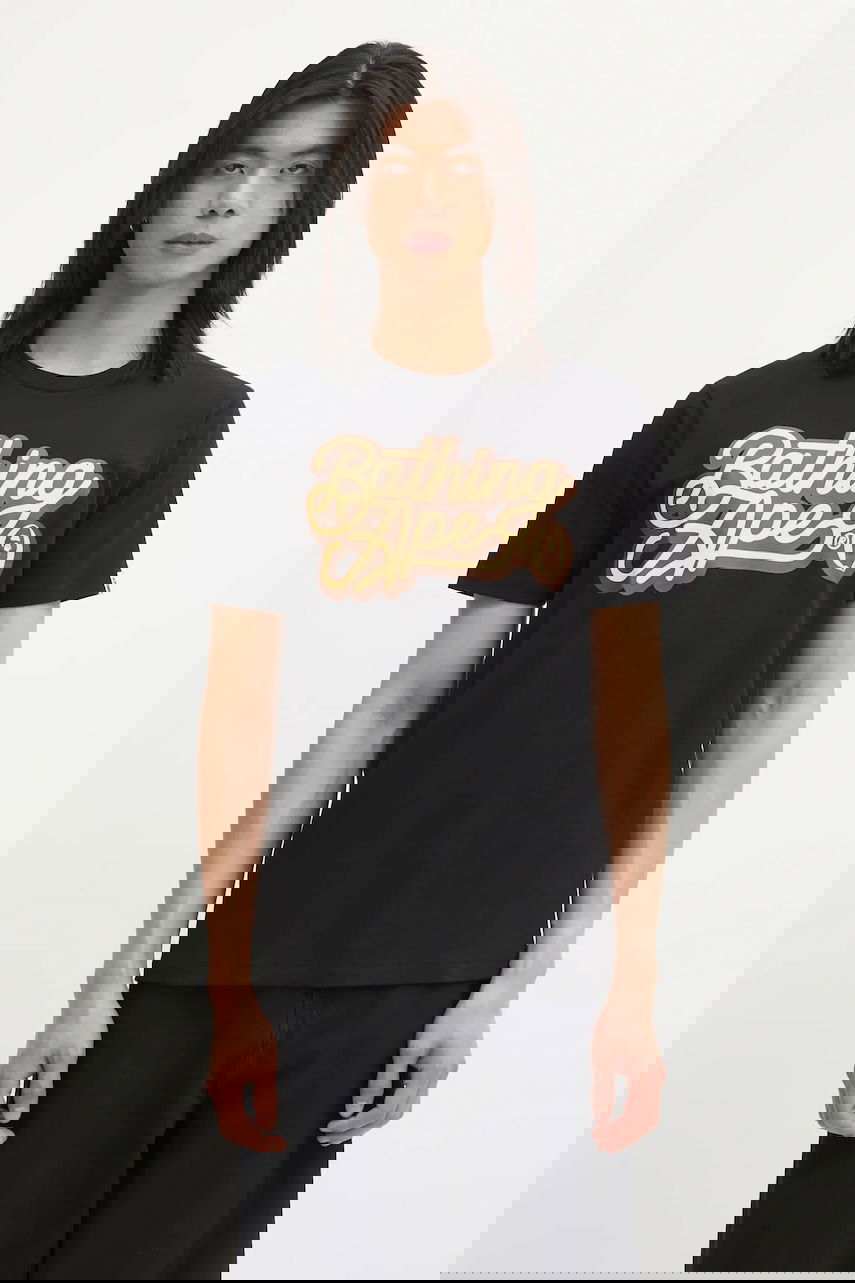 Tričko BAPE Script Logo T-Shirt Čierna | 001TEL301055M, 0