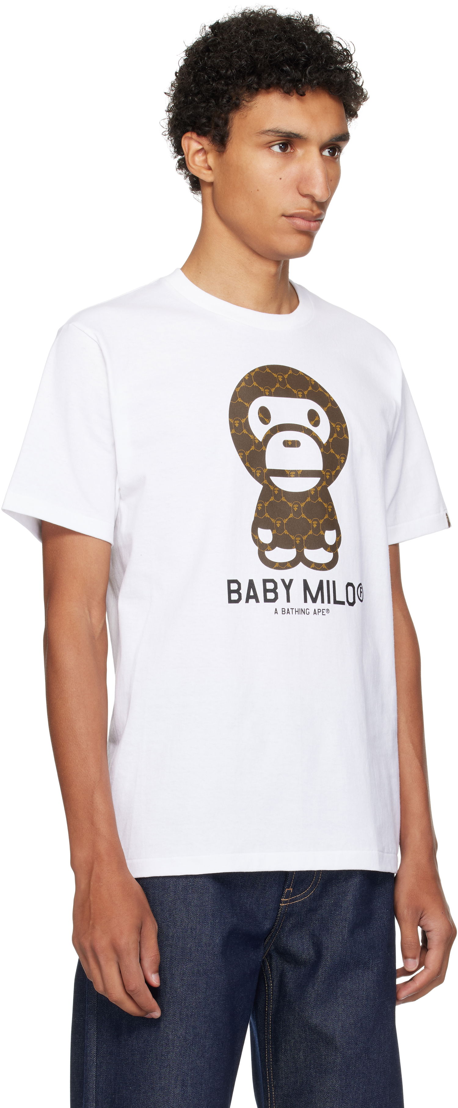 Tričko BAPE BAPE College Monogram Baby Milo T-Shirt Biela | 002TEL301008M, 1