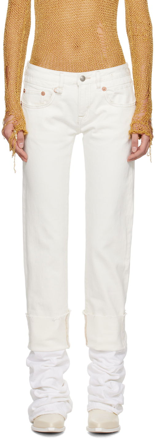 Džínsy R13 R13 Cuffed Boy Jeans Biela | R13W0092-D178A, 0