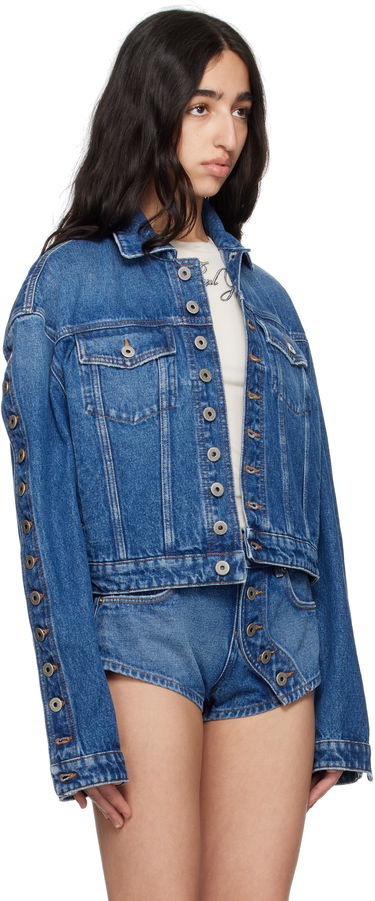 Bunda Jean Paul Gaultier Jean Paul Gaultier 'The Buttoned' Cropped Denim Jacket Modrá | 25/34-U-VE092-D013-57, 4