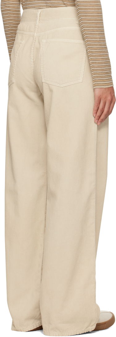 Nohavice The Row The Row Eglitta Wide-Leg Corduroy Trousers Béžová | 6525-W3724, 2