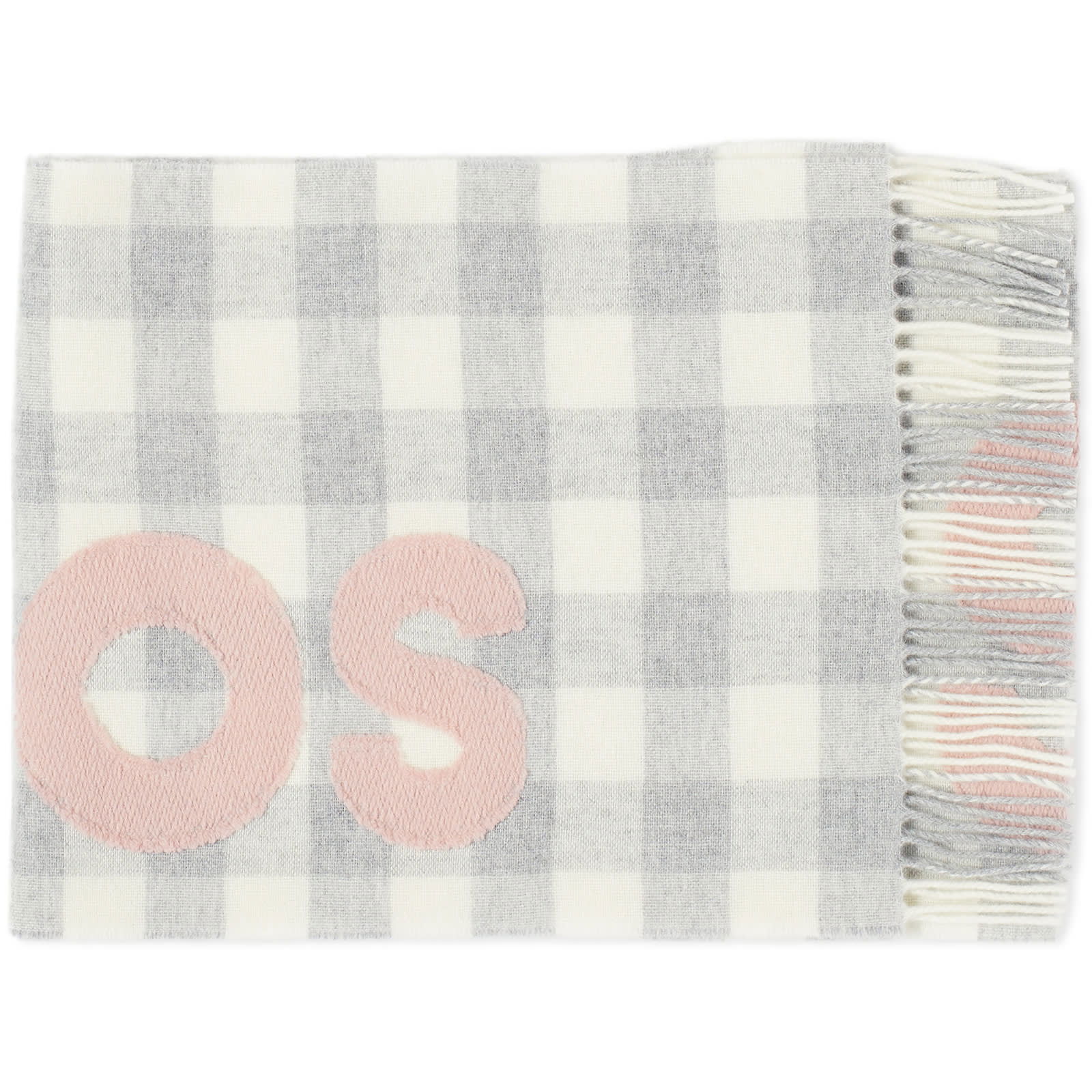 Veda Logo Check Scarf Grey/Pink