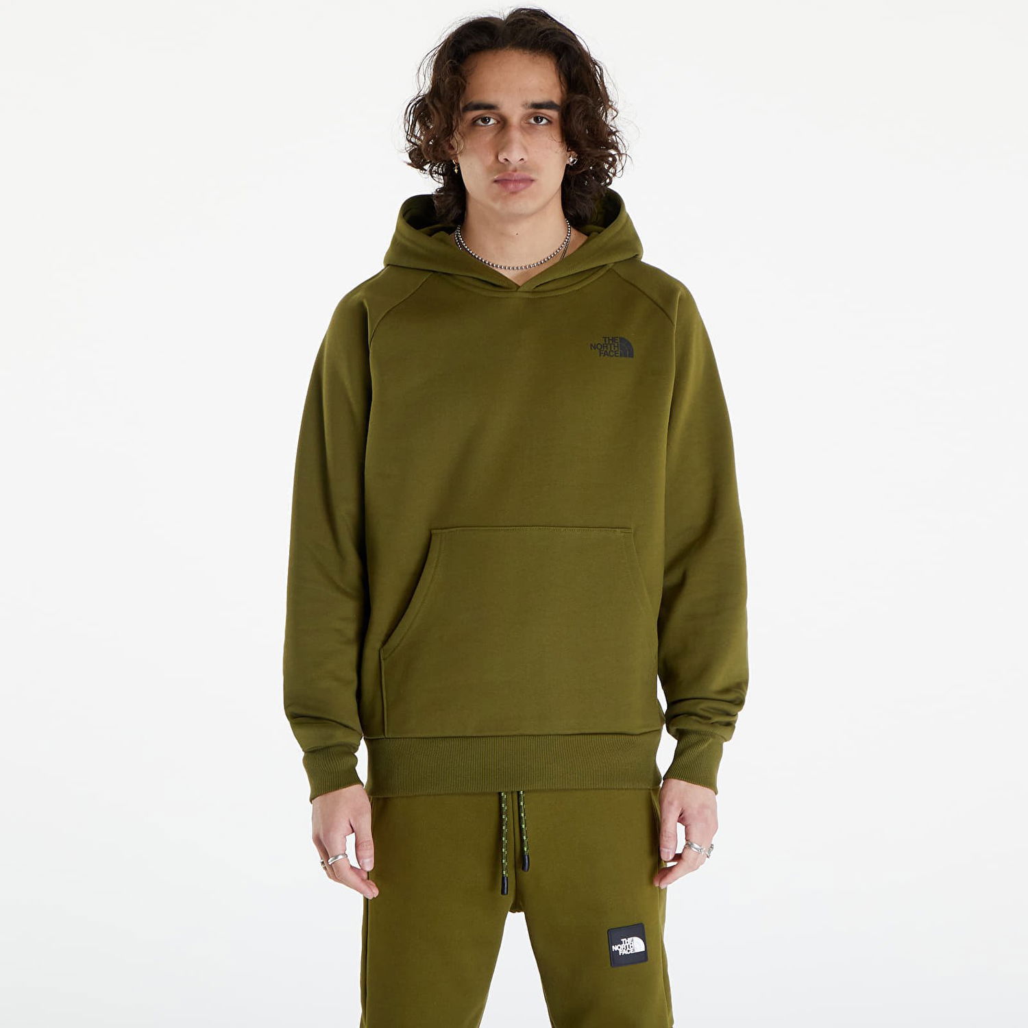 Mikina The North Face Raglan Red Box Hoodie Forest Olive Zelené | NF0A2ZWUPIB1, 0