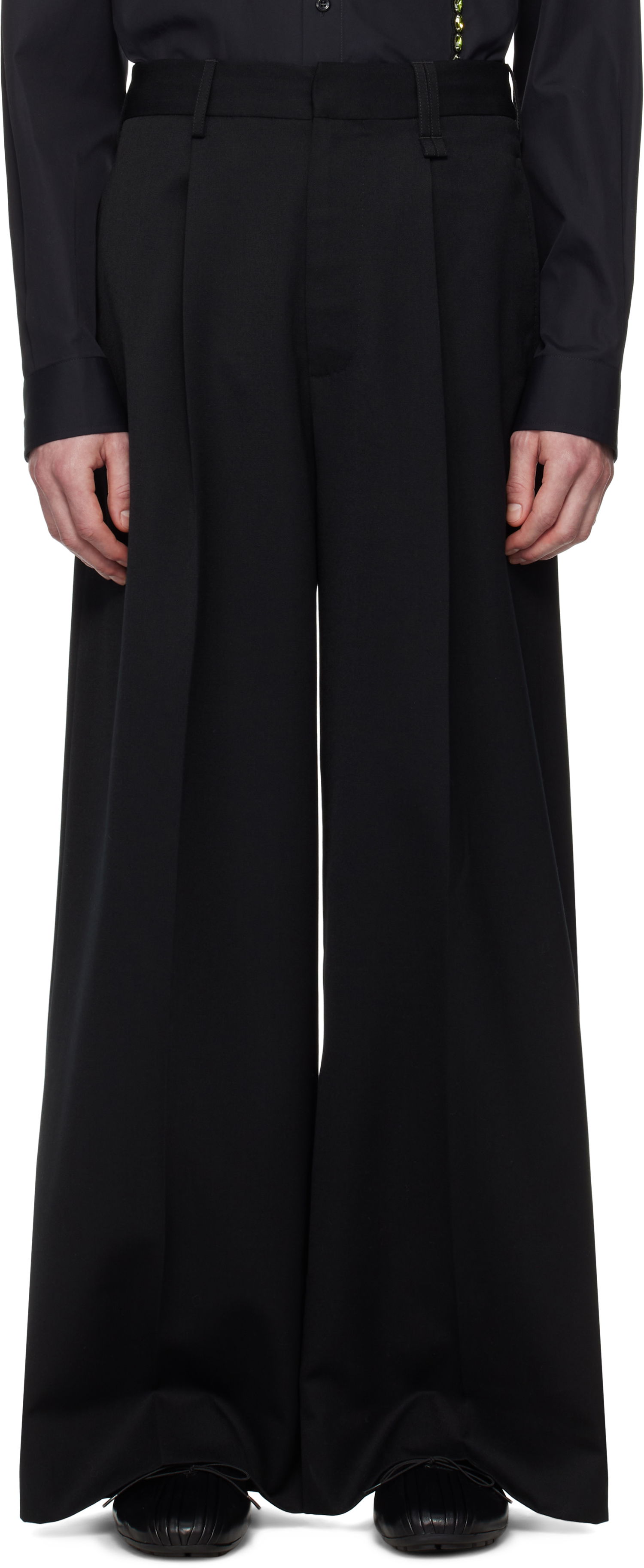 Nohavice Simone Rocha Simone Rocha Wide Leg Trousers Čierna | 4118 1217, 0