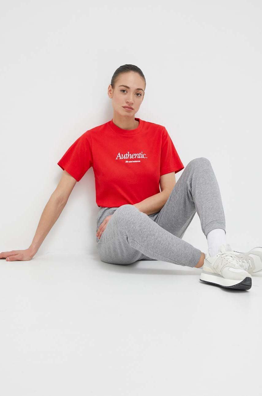 Tričko New Balance Cotton T-shirt Červená | WT31551TRD, 0