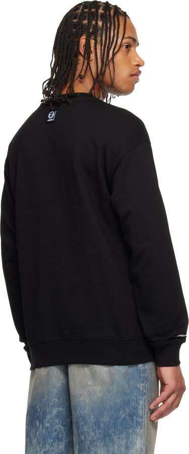 Mikina AAPE by A Bathing Ape AAPENOW Moonface Logo Crewneck Sweatshirt Čierna | AAPSWMC348XXPBKX, 2