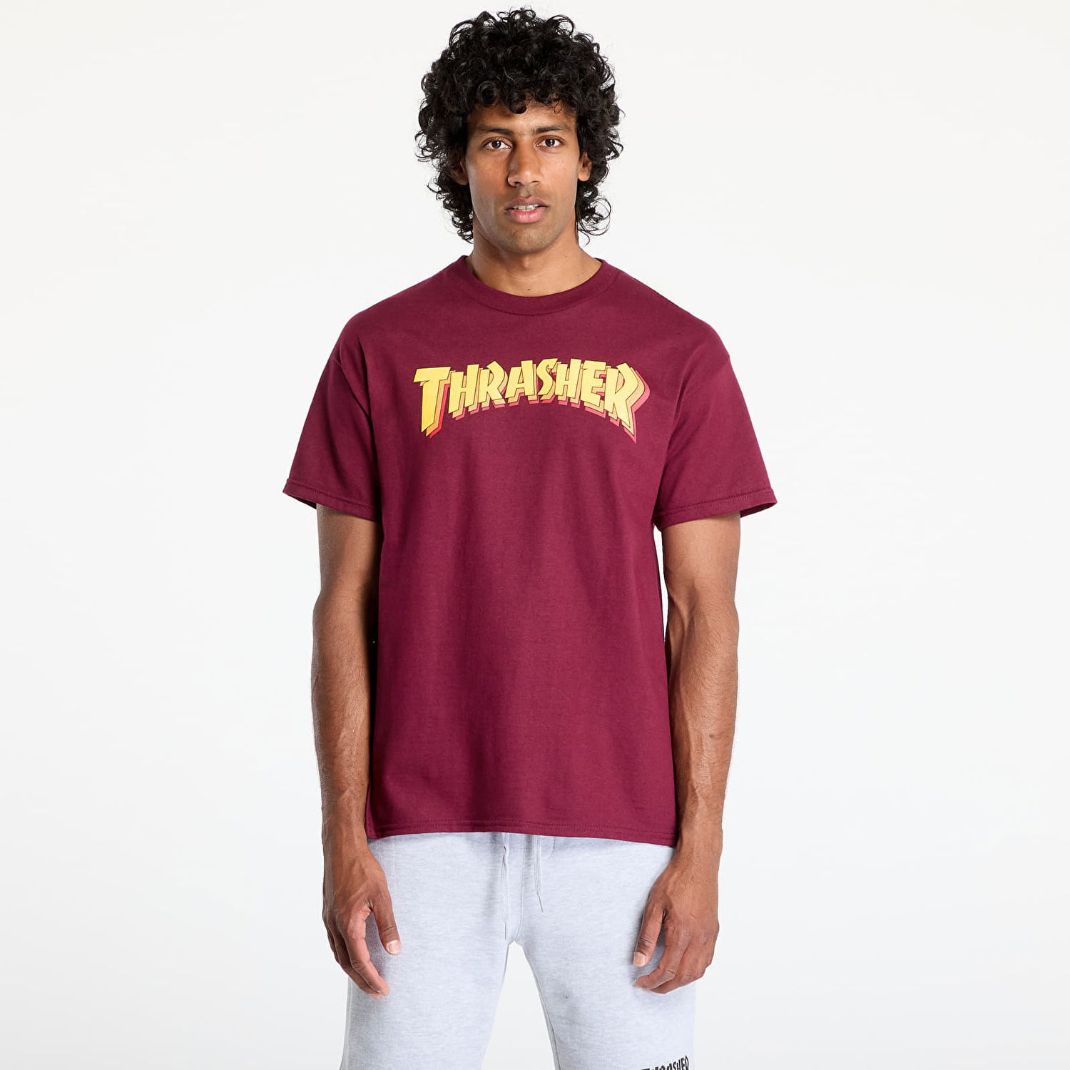 Tričko Thrasher Thrasher Stacked T-Shirt Vínová | 145688, 0