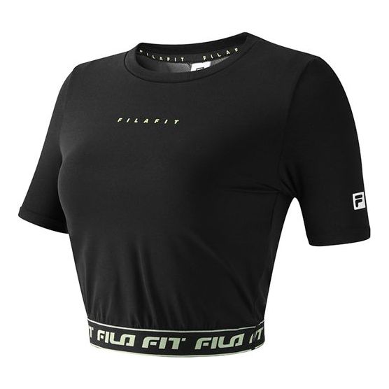 Crop Top FILA FILA Alphabet Print Cropped Gym T-Shirt Čierna | A11W121135F-BK, 0