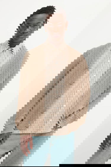 Sveter Samsoe Samsoe SAMICAH Textured Knit Cardigan Béžová | M25200023, 0