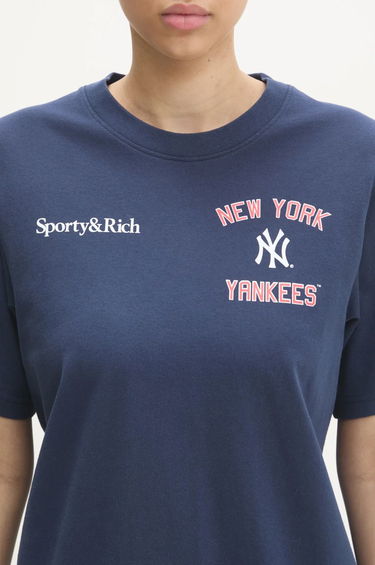 Tričko Sporty & Rich Home Run New York Yankees Graphic Print T-Shirt Modrá | TO043505300BL32, 3