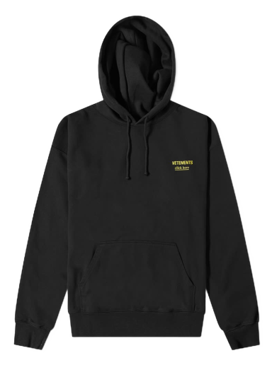 Mikina VETEMENTS Click Here Logo Popover Hoodie Čierna | UA53HD120B