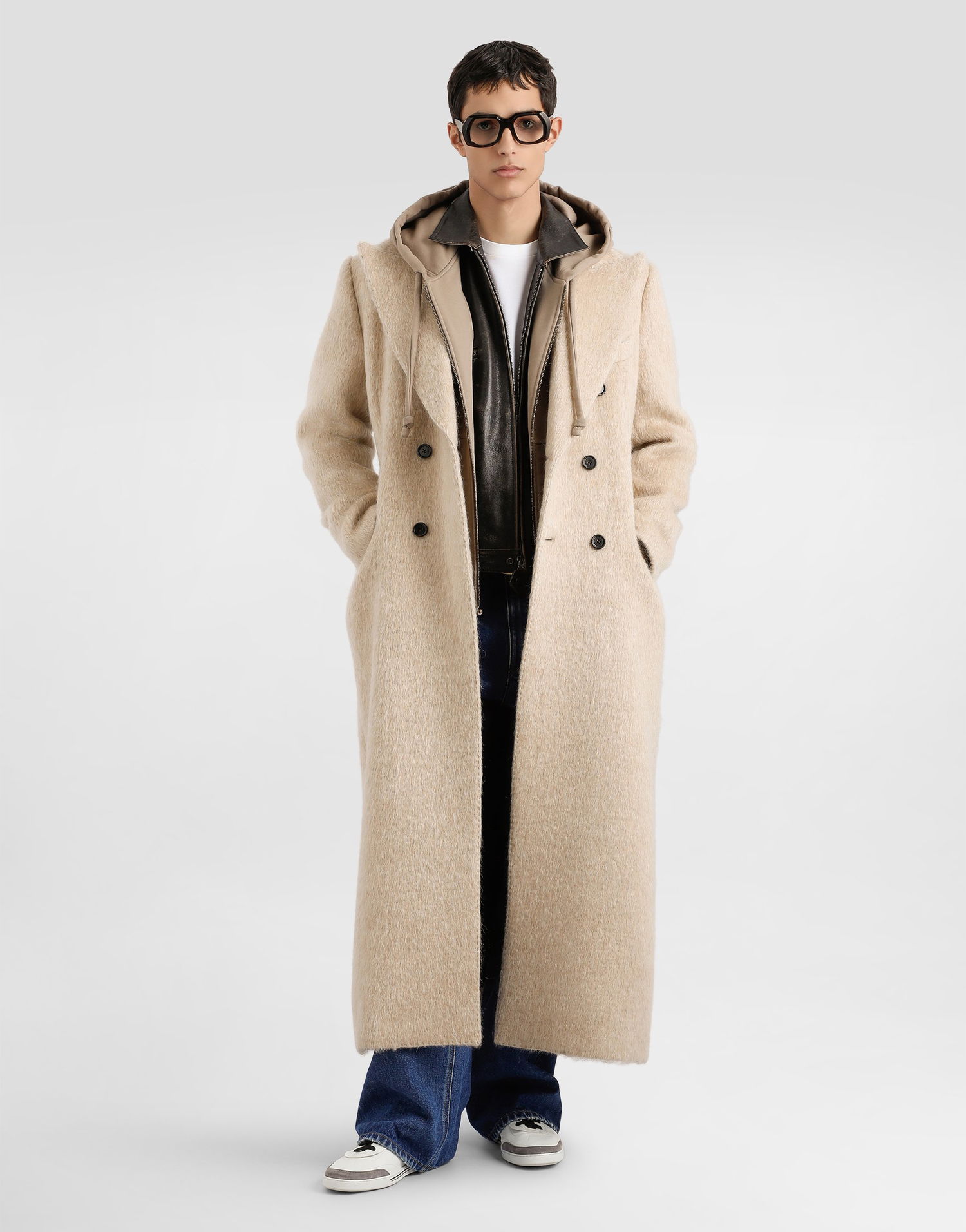 Kabáty Dolce & Gabbana Dolce & Gabbana Double-Breasted Long Coat Béžová | G050KTFUZECS8230, 1