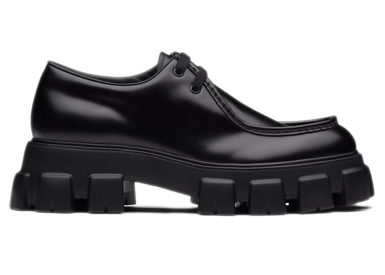 Tenisky a topánky Prada Monolith Lace-Up "Black Brushed Leather" Čierna | 2EE355-B4L-F0002, 0