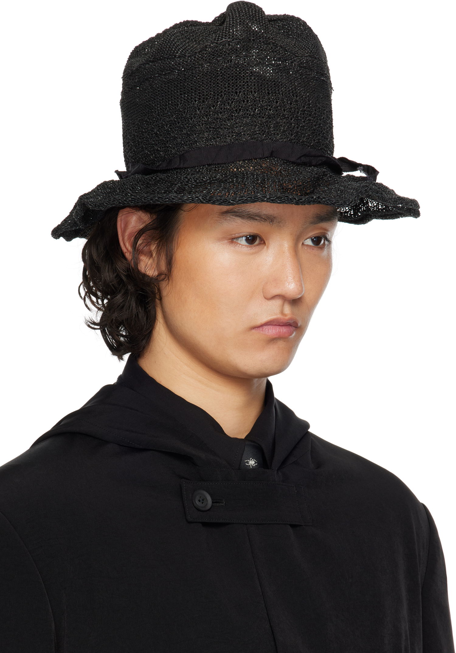 Klobúk Yohji Yamamoto Yohji Yamamoto Paper PE Mountain Hat Čierna | HP-H03-960, 1