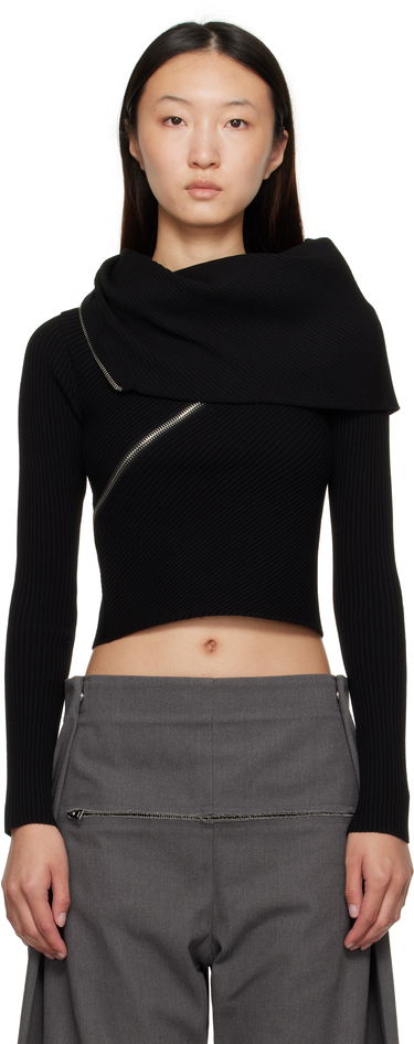 Crop Top Jean Paul Gaultier Jean Paul Gaultier Zipped Turtleneck Top Čierna | 25/03-W-PO009-K000-00, 0