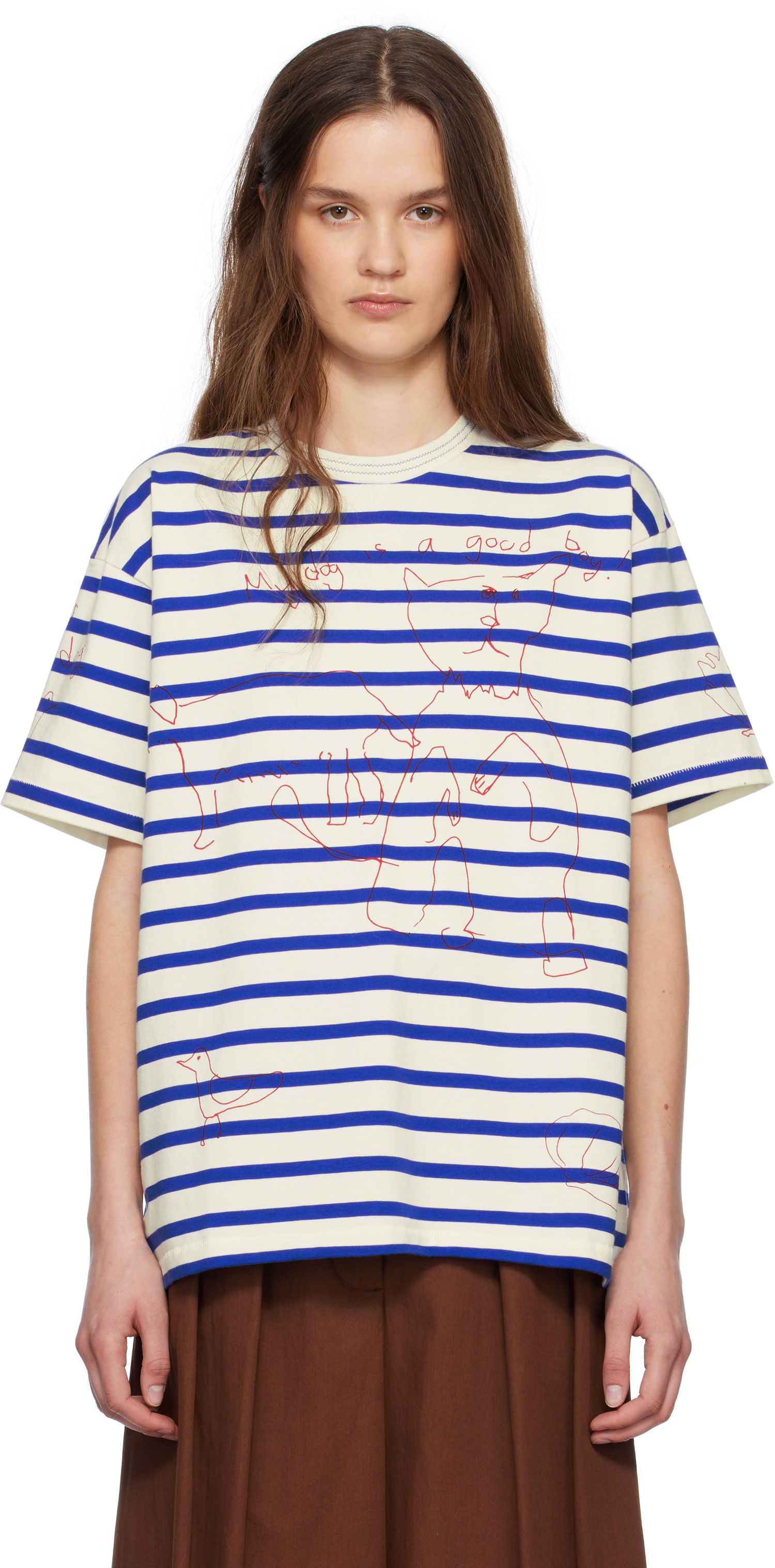 Tričko Bode Bode Margate Striped T-Shirt Biela | MRS25CS003, 0