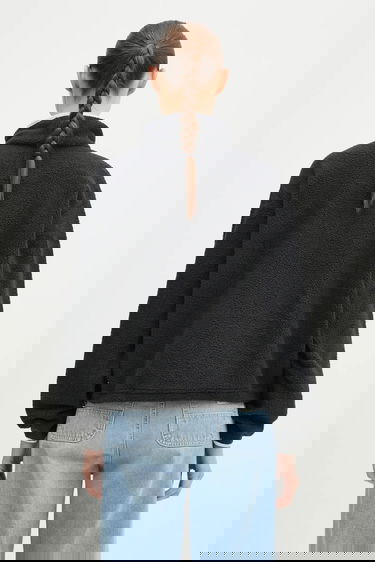 Mikina Columbia Helvetia Stand-Collar Snap-Button Fleece Pullover with Logo Čierna | 2092231, 2