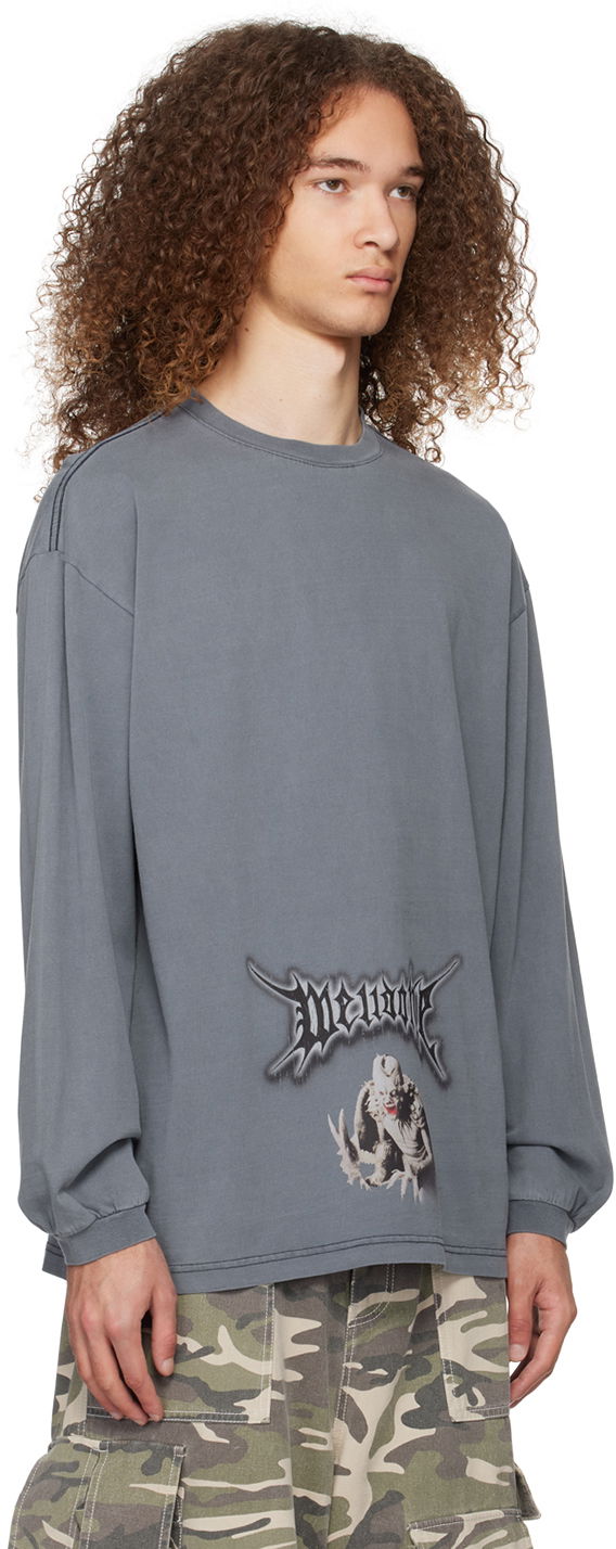 Tričko We11done Monster Graphic Long Sleeve T-Shirt Modrá | WD-TT0-24-718-U-NV, 1