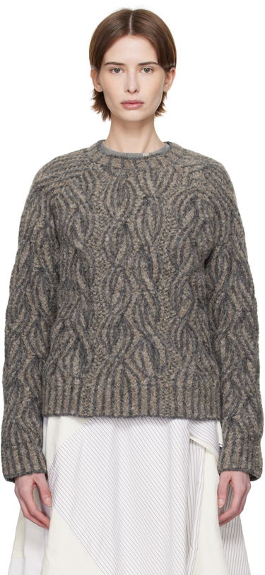 Sveter Eckhaus Latta Eckhaus Latta Plait Knit Sweater Šedá | 8110-EL-PS25-S -, 0