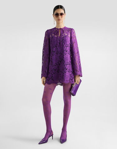 Šaty Dolce & Gabbana Dolce & Gabbana Cordonetto Lace Short Dress Fialová | F6DJOTHLM7LF0571, 1
