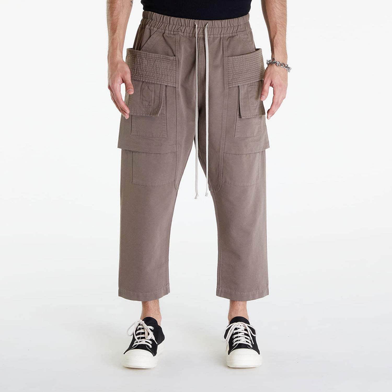 Cargo nohavice Rick Owens DRKSHDW Creatch Cargo Cropped Drawstring Dust Hnedá | DU01D1371 CB 34, 0