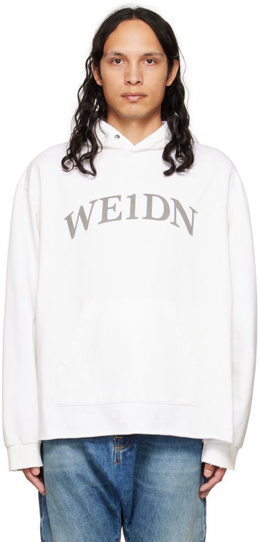 Mikina We11done We11done Distressed Hoodie Biela | WD-TH3-22-716-U-WH, 0