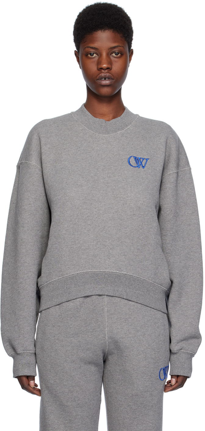 Mikina Off-White Ow Over Sweatshirt Šedá | OWBA075S24FLE0040846, 0