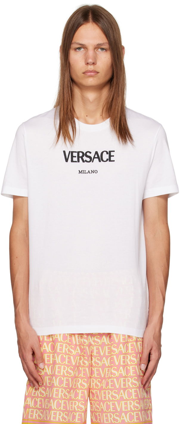 Tričko Versace Embroidered T-Shirt Biela | A89019 A228806, 0