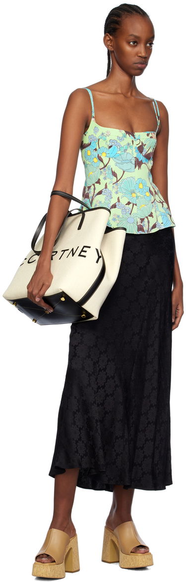 Tielko Stella McCartney Stella McCartney Floral Print Peplum Camisole Zelené | 6T01583DS300, 3