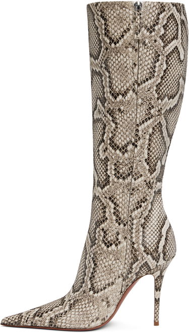 Kabáty Amina Muaddi Amina Muaddi Barbara 105 Tall Boots Béžová | BARBARA BOOT SNAKE, 2