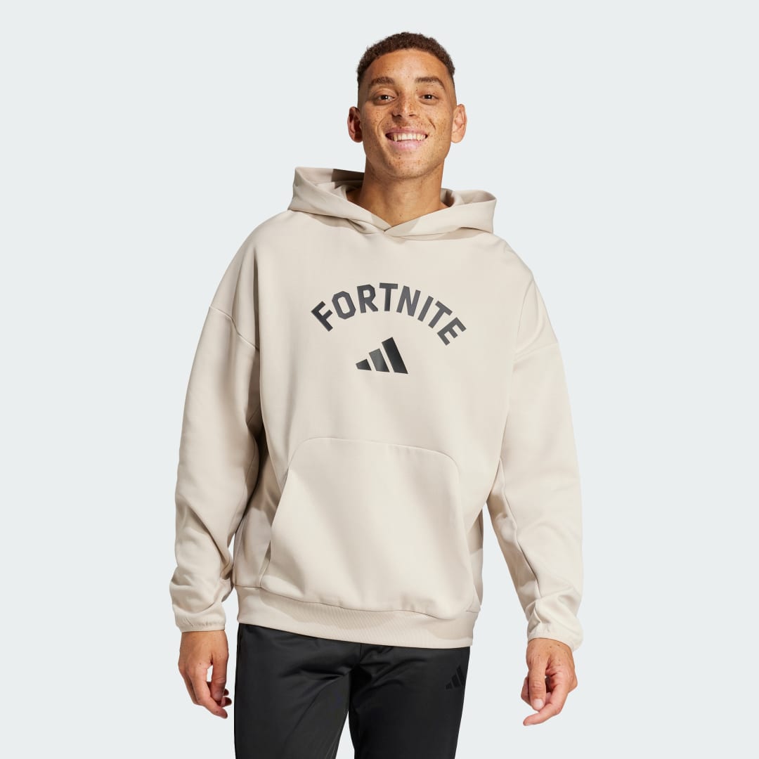 Mikina adidas Performance Fortnite x Future Icons Small Logo Hoodie Béžová | JV9951, 0