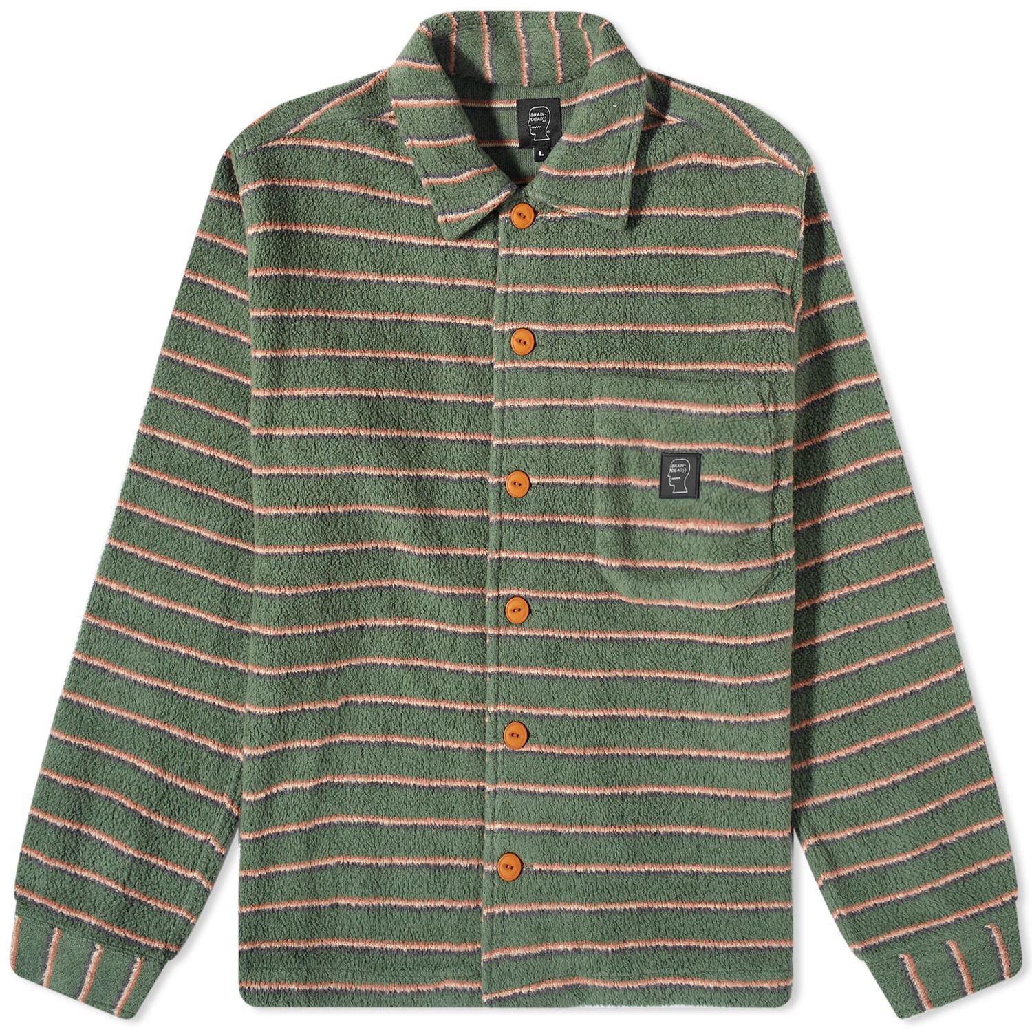 Bunda Brain Dead Striped Micro Sherpa Overshirt Vínová | BDP23T25003134GR21, 0