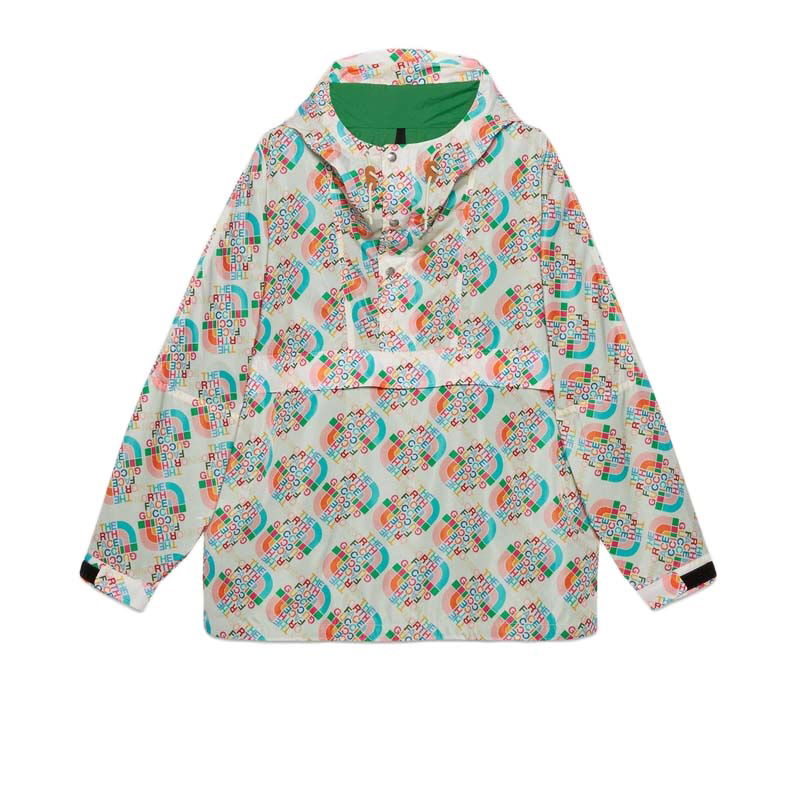 Bunda Gucci The North Face x Nylon Jacket Ivory/Multicolor Zelené | 671467 ZAH9J 9486