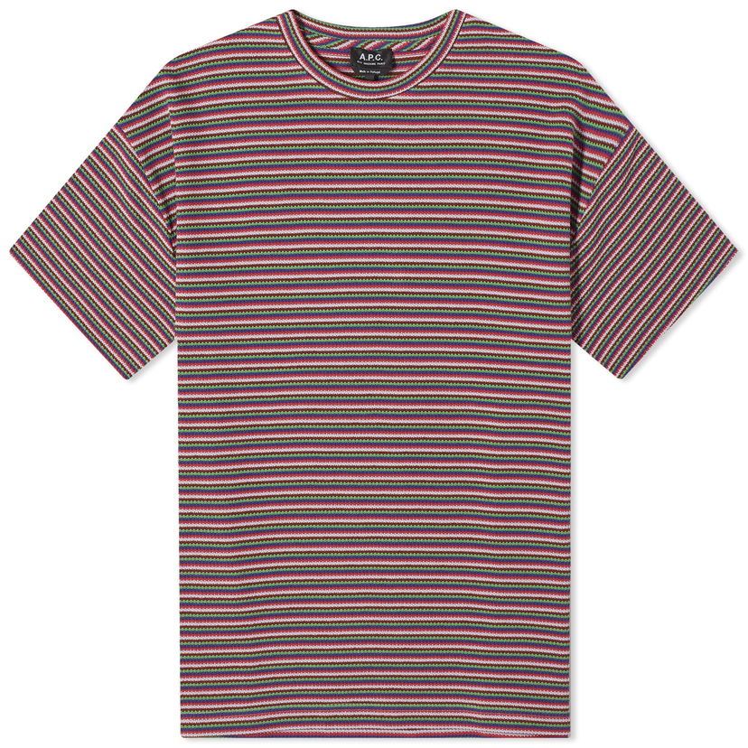 Tričko A.P.C. Bahaia Stripe T-Shirt Červená | COGCG-H26231-FAG