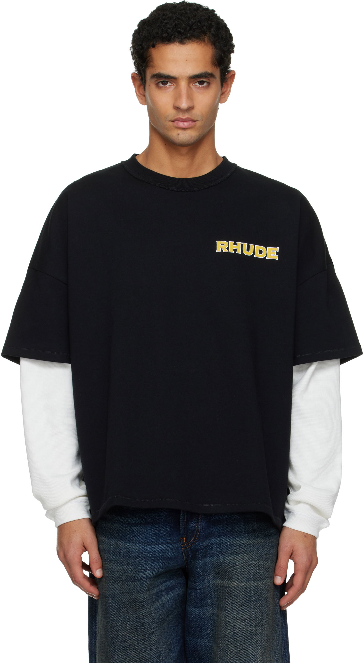 Tričko Rhude 'Rhude' Steel Double-Layered T-shirt Čierna | RHPF25TT19012, 0