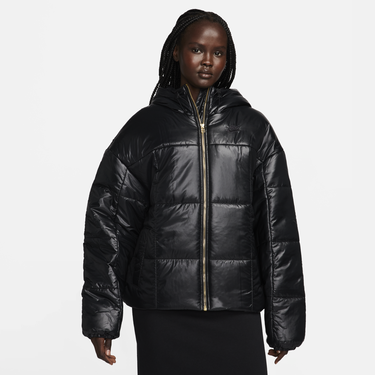 Prešívaná bunda Nike Therma-FIT Sportswear Classic Puffer Shine Čierna | FB8769-010, 2