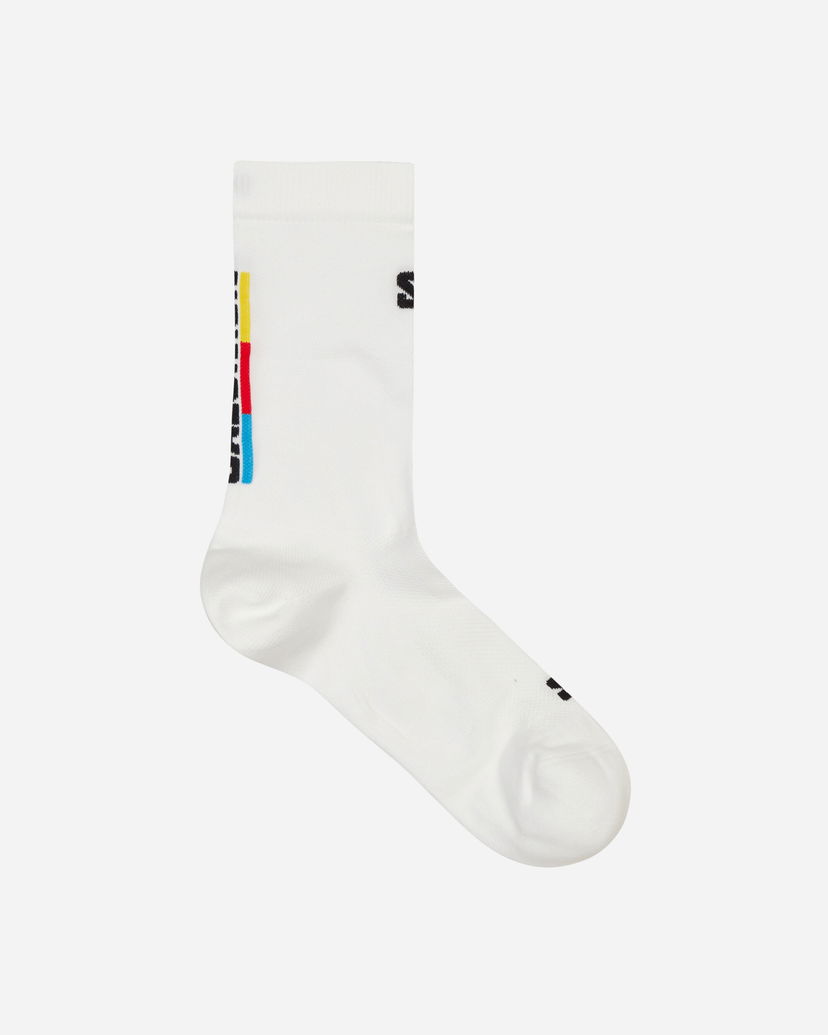 Spodná bielizeň a ponožky Salomon Pulse Race Flag Crew Socks White Biela | LC2262200