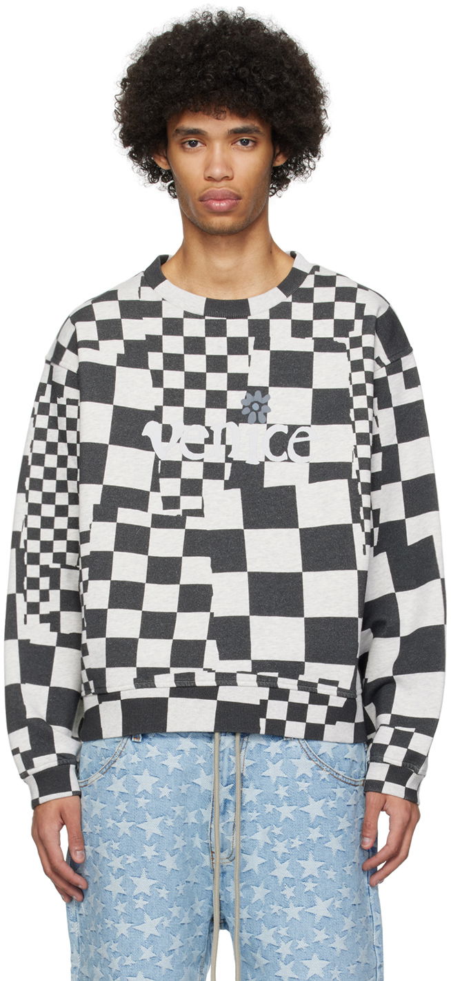 'Venice' Checkerboard Print Sweatshirt